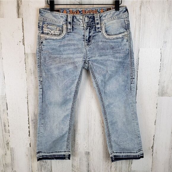 Rock Revival Kaitlyn Capri Jeans Sz 27 - Picture 1 of 12